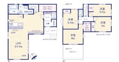 間取り図です。
駐車2台可能で、子育て世代も安心の小学校まで歩いて7分。
また収納豊富で、1、2階にWIC、１階にはホール収納完備で利便性に長けた設計です。
是非、習志野市内で新築一戸建てをお探しの方はお気軽にお問い合わせください。
お待ちしております。