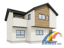 駐車2台可能で、生活環境徒歩圏内、子育て世代に最適な4LDKです。
そして、収納スペースも豊富で、パントリーやリビング収納、WIC付きで便利な住環境が整っております。
外観イメージパース