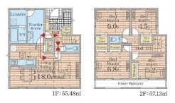 【4号棟】間取図
用途に合わせて使いやすい間取です