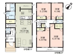 【B号棟】間取図
用途に合わせて使いやすい間取です