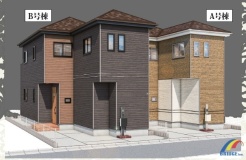 駐車1台可能で、生活施設徒歩圏内の陽光溢れる駅チカな邸宅です。
収納面も豊富で、ホール収納、リビング収納、ランドリー収納、シューズインクローク、季節ものの入れ替えが楽々ウォークインクローゼット完備で便利な住環境が整っております。
外観パース