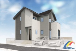 駐車2台可能で、全居室南向きの陽光溢れる4LDKの邸宅です。
収納面も豊富で、ホールクロークや季節物の入れ替えが楽々なウォークインクローゼット完備、バルコニーは2面有り便利な住環境が整っております。
外観パース