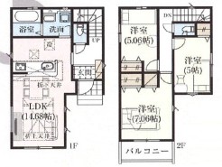 【1号棟】間取図
用途に合わせて使いやすい間取です
